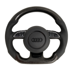 Audi M Performance спортен волан за A3 A4 A5 S3 S4 S5 Q5 TT (2013–2018) – карбон и естествена кожа