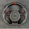 Audi RS Line спортен волан за A3 A4 A5 Q5 Q7 (2016–2020) – карбон, естествена кожа, shift paddles
