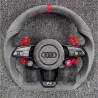Audi RS спортен волан 2019–2024 – алкантара и карбон, shift paddles, съвместим с RS3 RS4 RS5 RS6