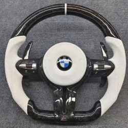 Волан BMW M Performance – бял карбон и бяла кожа – F серия (2013–2018)