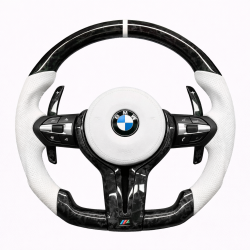 Волан BMW M Performance – бял карбон и бяла кожа – F серия (2013–2018)