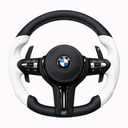 Волан BMW M Performance – перфорирана кожа с бели акценти – F серия (2013–2018)