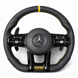 Волан Mercedes AMG Edition – перфорирана кожа с жълти шевове (2019–2022)