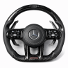 Волан Mercedes AMG – карбон и перфорирана кожа с LED дисплей и бял шев (2019–2022)