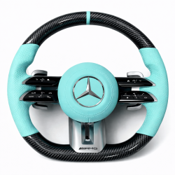 Волан Mercedes AMG – карбон и аква синя кожа (2020–2023)