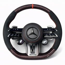 Волан Mercedes AMG – карбон и алкантара с червен маркер (2018–2022)