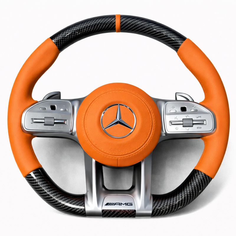 Волан Mercedes AMG – карбон и оранжева кожа (2019–2022)