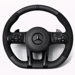 Волан Mercedes AMG – черна кожа и алкантара (2018–2022)