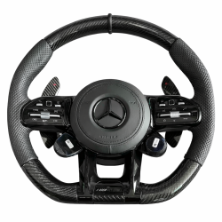 Волан Mercedes AMG – карбон с контролери и черен шев (2019–2022)