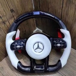 Волан Mercedes-Benz AMG – карбон и бяла кожа с дисплей и пера (2016–2023)