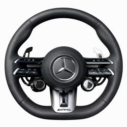 Волан Mercedes-Benz AMG – перфорирана кожа с въртящи контролери (2016–2023)