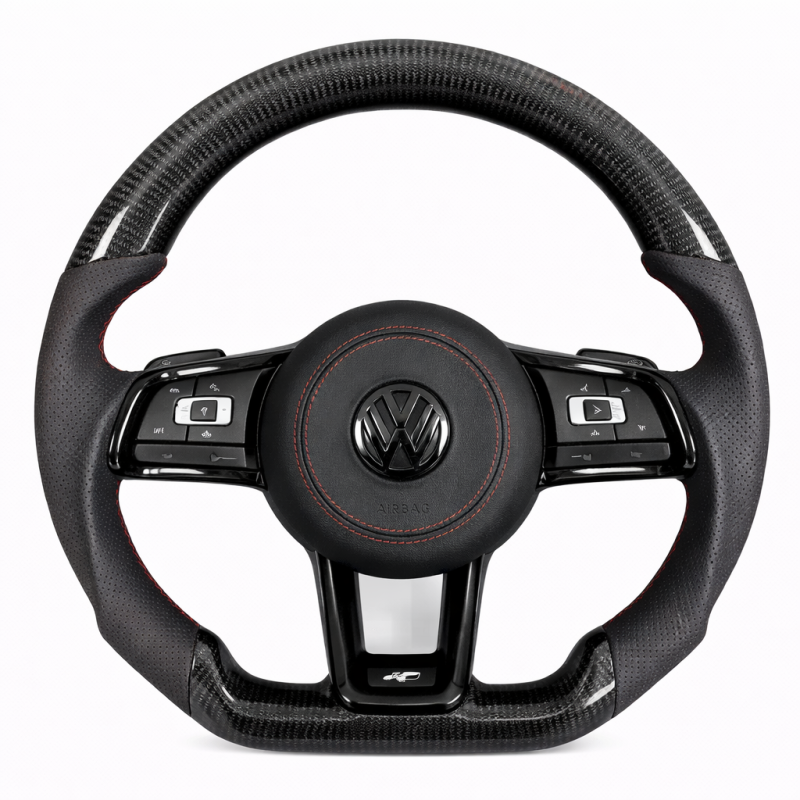 Волан VW R – спортен карбон и кожа с червени шевове
