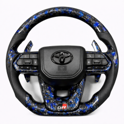 Волан Toyota GR – Blue Forged Carbon и кожа (GR Yaris, GR Corolla)