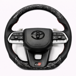 Волан Toyota GR – forged карбон и кожа (Yaris, Corolla, C-HR, Prius)