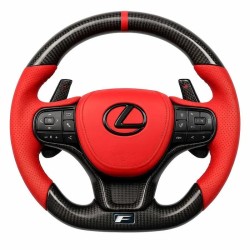 Lexus F Sport карбонов волан с червена кожа за IS / RC / GS / RX / NX / LC